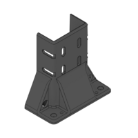 MODULAR SOLUTIONS ELITE FOOT<BR>45MM X 90MM THREE SIDED, 12MM FLOOR ANCHOR HOLES W/HARDWARE